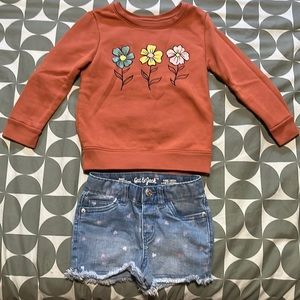 3T outfit Cat & Jack jean shorts w/hearts